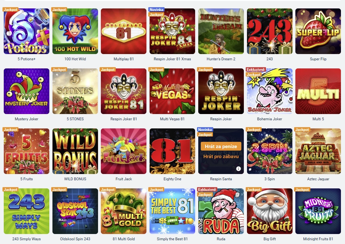 Široká nabídka casino her v Tipsport Casino