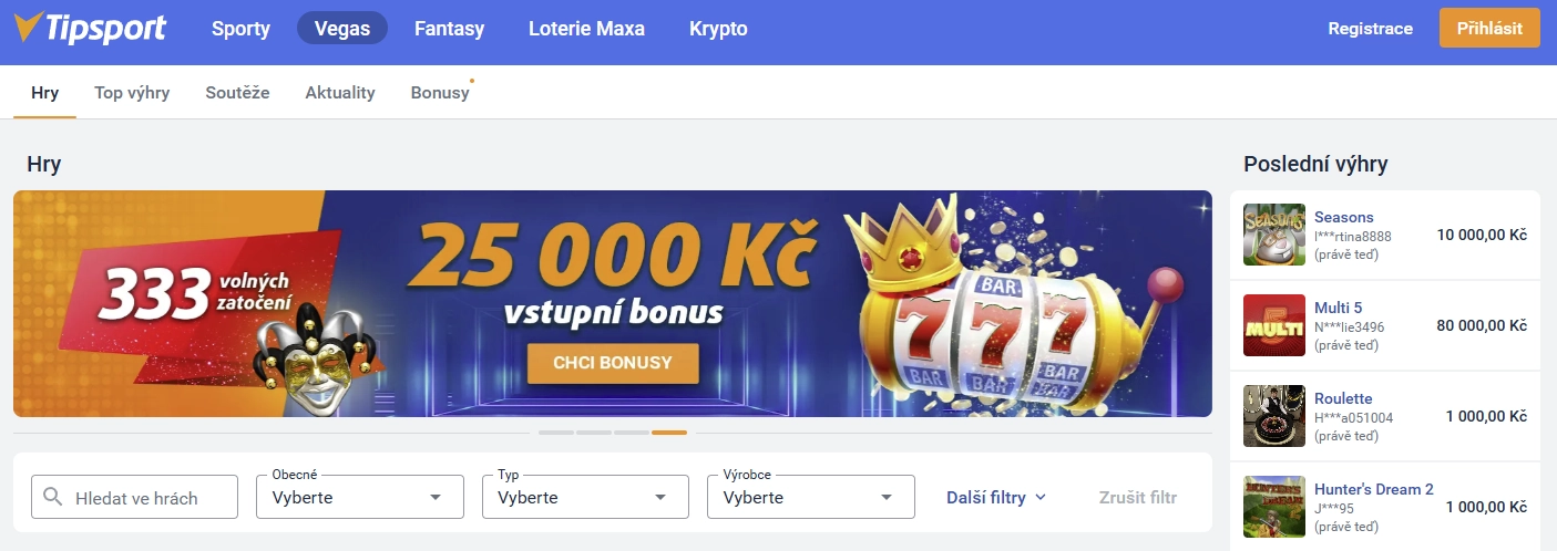 Tipsport Casino - moderní online casino s širokou nabídkou her